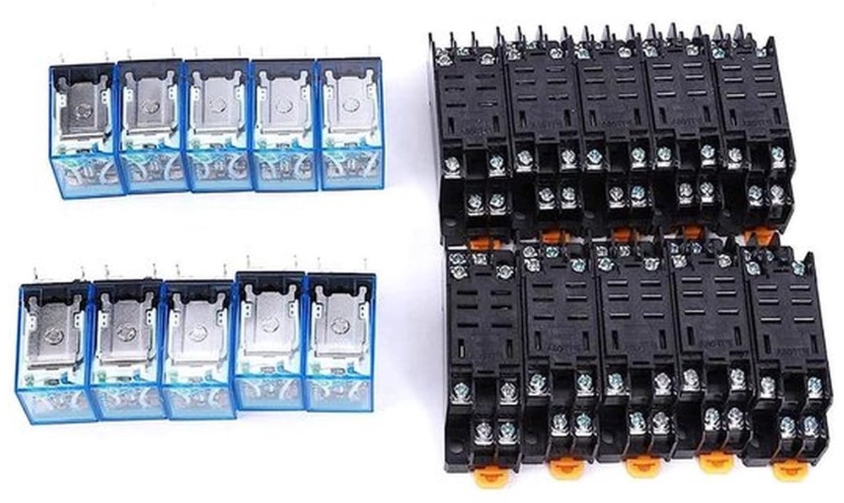 10 stuks 8-pins relais + DC 24 V basisspoel - Hoogwaardige elektronische componenten