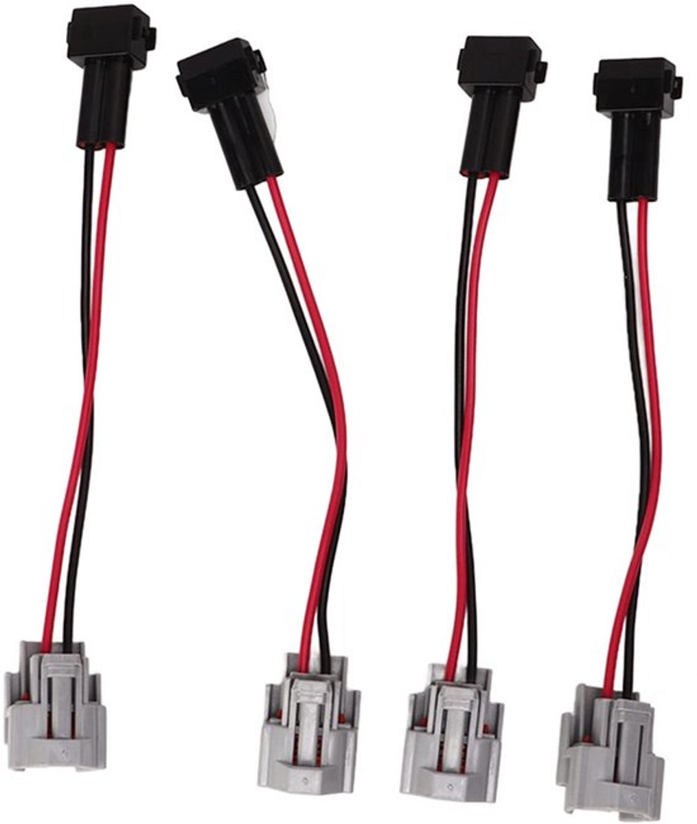 Brandstofsysteem set van 4 brandstofinjectorkabelboom adapters voor Denso vrouwelijke naar EV1 mannelijke aansluiting, geschikt voor Civic K20 en K24 motoren