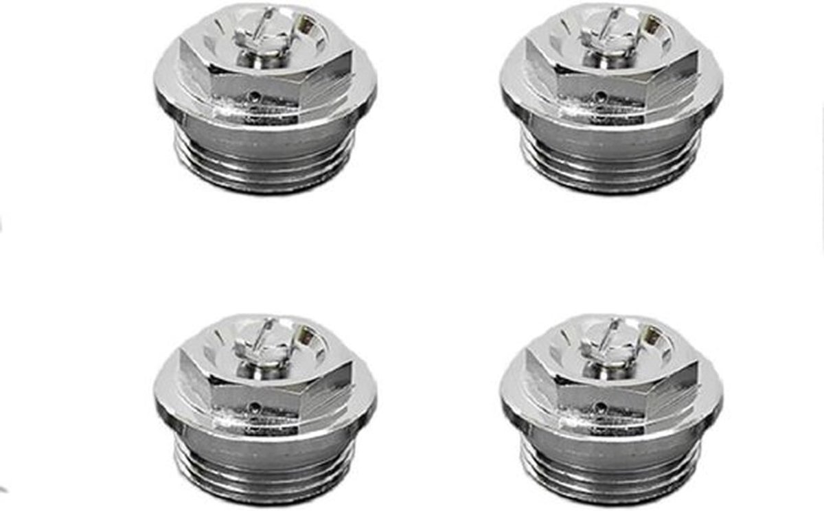 Set van 4 handmatige ontluchterplugventielen van 3/4 inch voor radiatoren, geschikt voor verwarmingssystemen, eenvoudig te installeren en duurzaam in gebruik