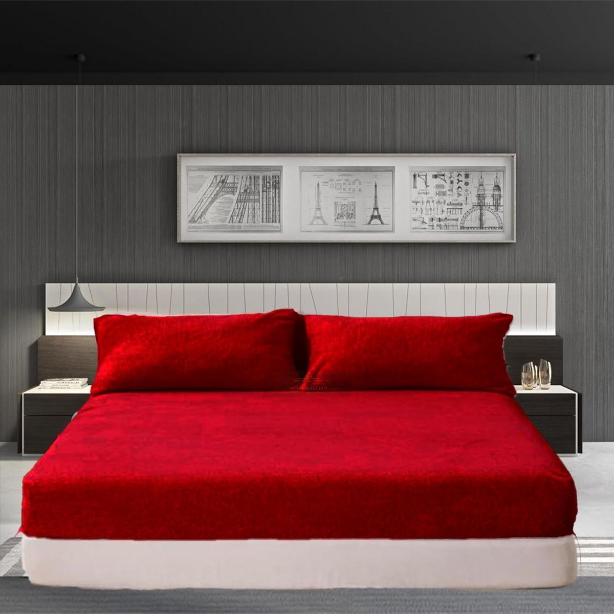 Teddy Hoeslaken - Warm Beddengoed - Gezellige Nachten - Extra Diep - 90 x 190 cm - Rood