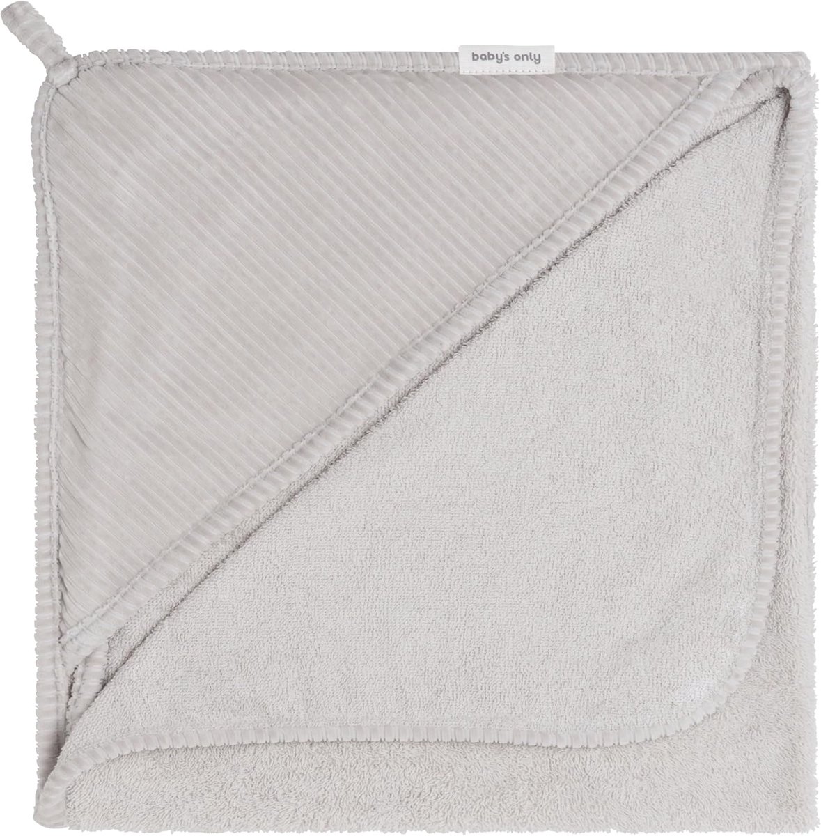 SnelShoppen - Baby Badcape Omslagdoek Handdoek met Capuchon 75x85 cm Kiezelgrijs Badstof Superzacht voor Baby's Speelgoed en Badplezier