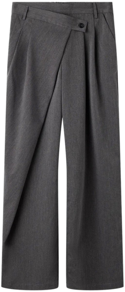 Name It - Broek - NKFLULU - Wide Pants - Grey Melange - Maat 122