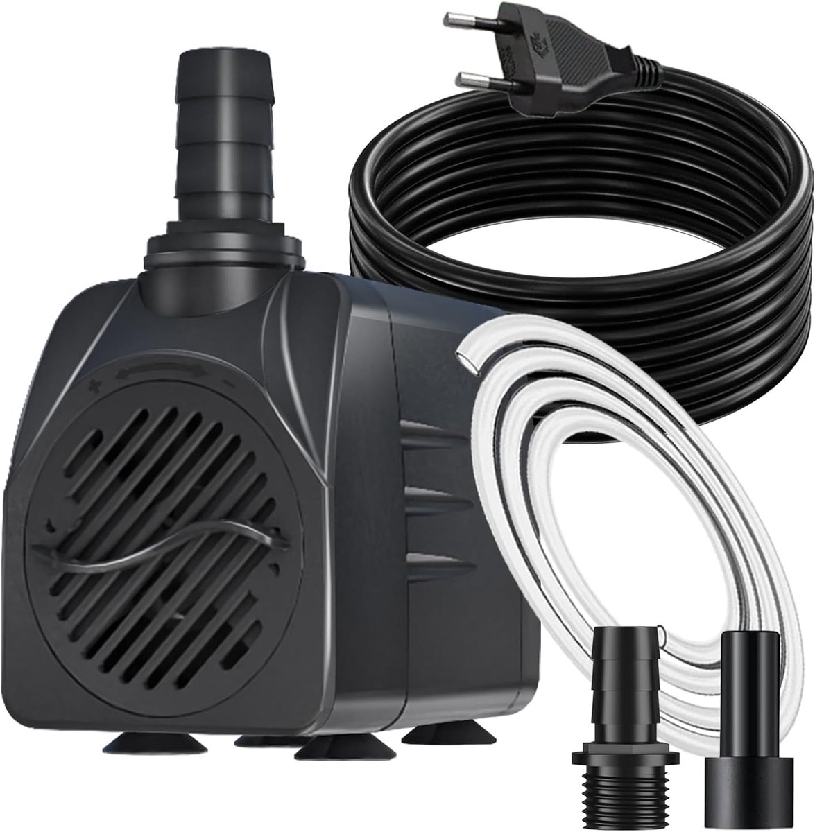 SnelShoppen - Fonteinpomp 10W 600L/U Vijverpomp met 3m Extra Lange Kabel, Oververhittingsbeveiliging, Ultrastille Aquariumpomp voor Fonteinen, Hydrocu