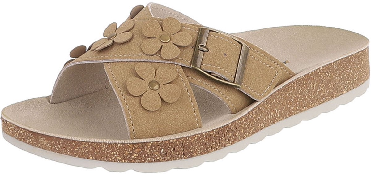 Sandalen - Gesp en bloemdetails - Dames Mt:38