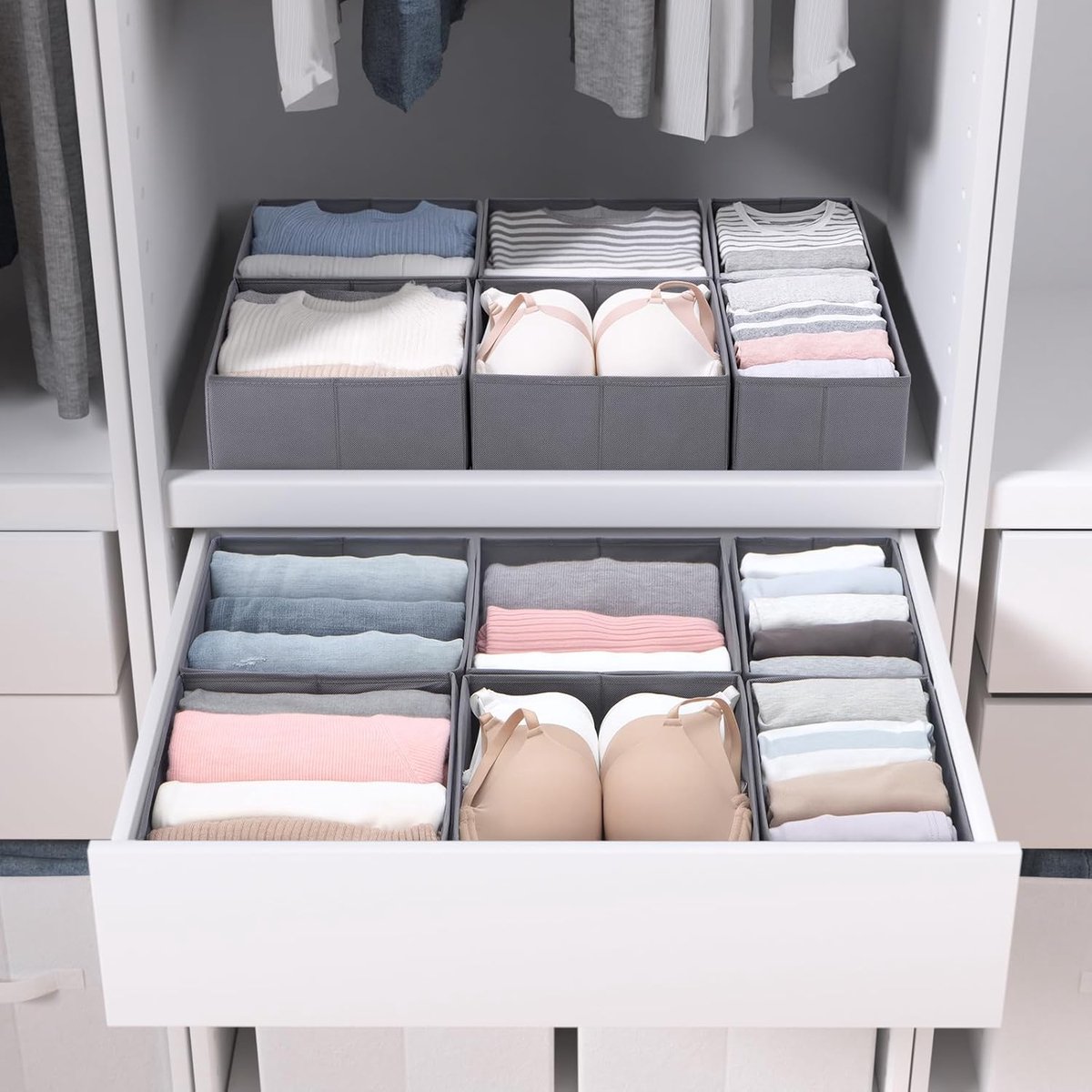 SnelShoppen - Set van 12 Lade-Organizers voor PAX Kledingkast 75 x 58 cm, Opvouwbare Inzet