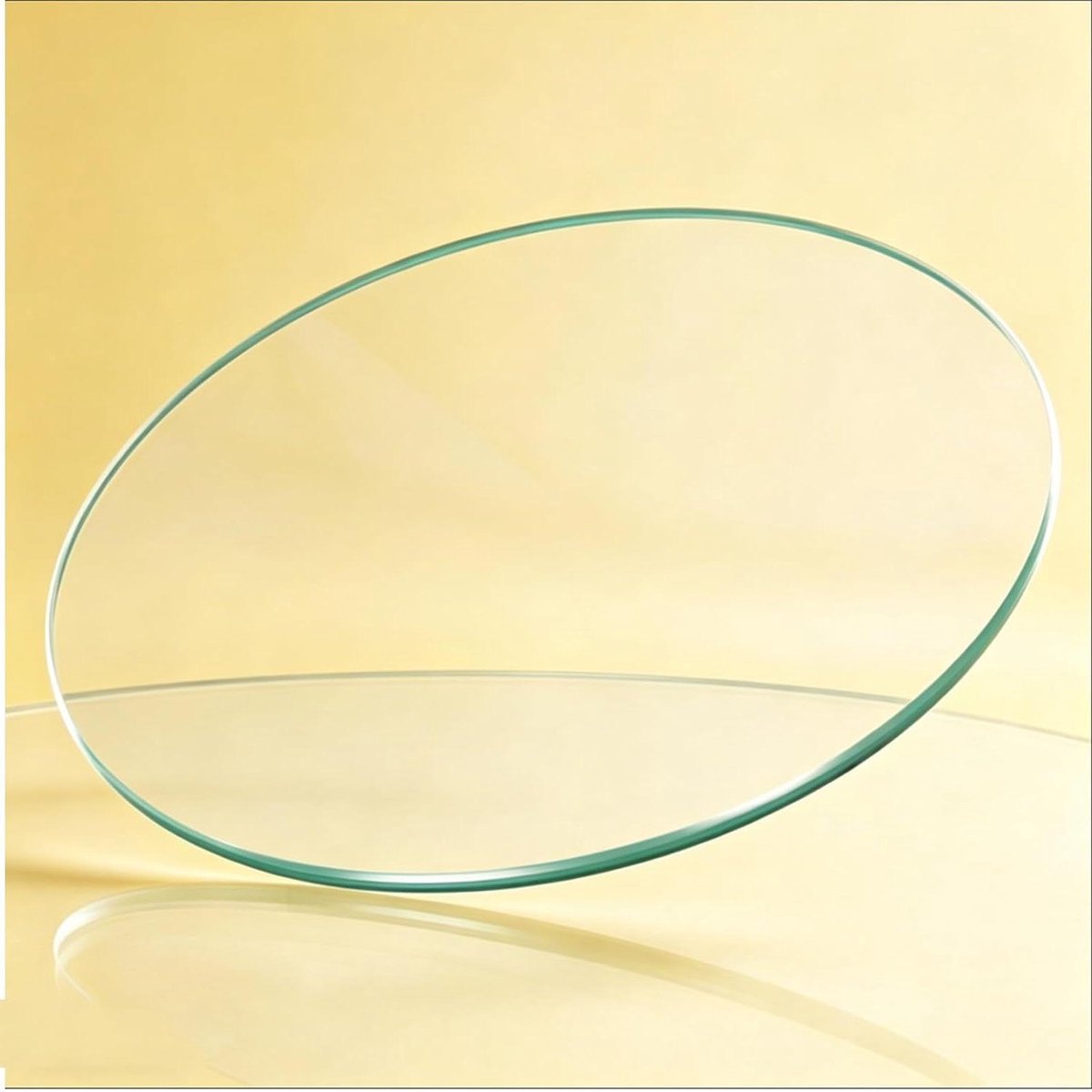 Glazen Tafel - Tafelblad - Kamer Decoratie - Gehard Glas - 42 cm - Transparant