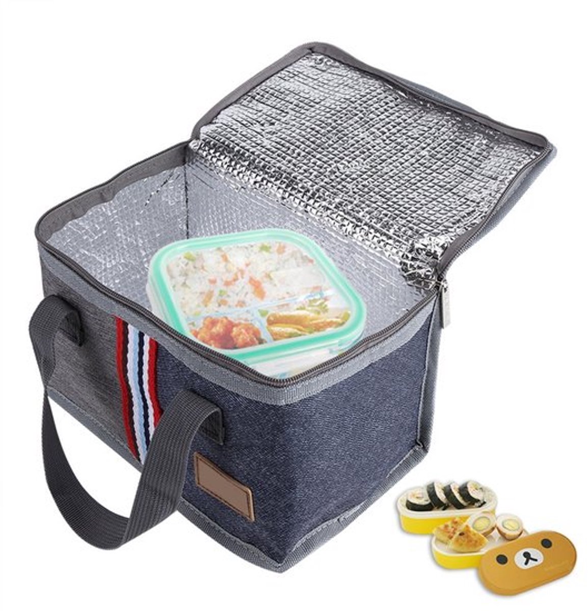 Lunchtas, draagbare geïsoleerde thermische koelbox, lunchbewaartas, geschikt voor buitenactiviteiten zoals kamperen, picknicken of barbecueën