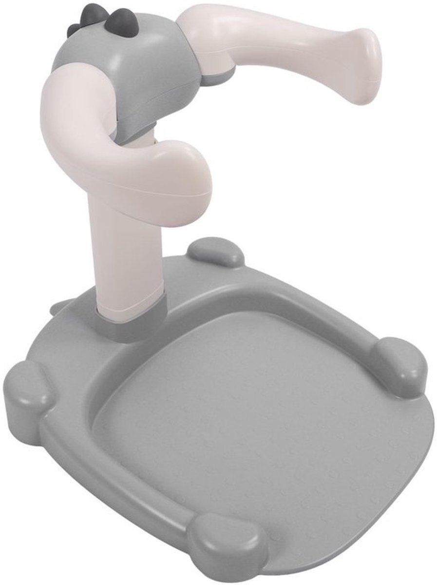 Verstelbare Staande Steun voor Babybadjes, Antislip Peuterdouchestandaard voor Badkamer met Multifunctioneel Doel, Lichtgewicht en Draagbaar, Gemaakt van Siliconen (GRAY)