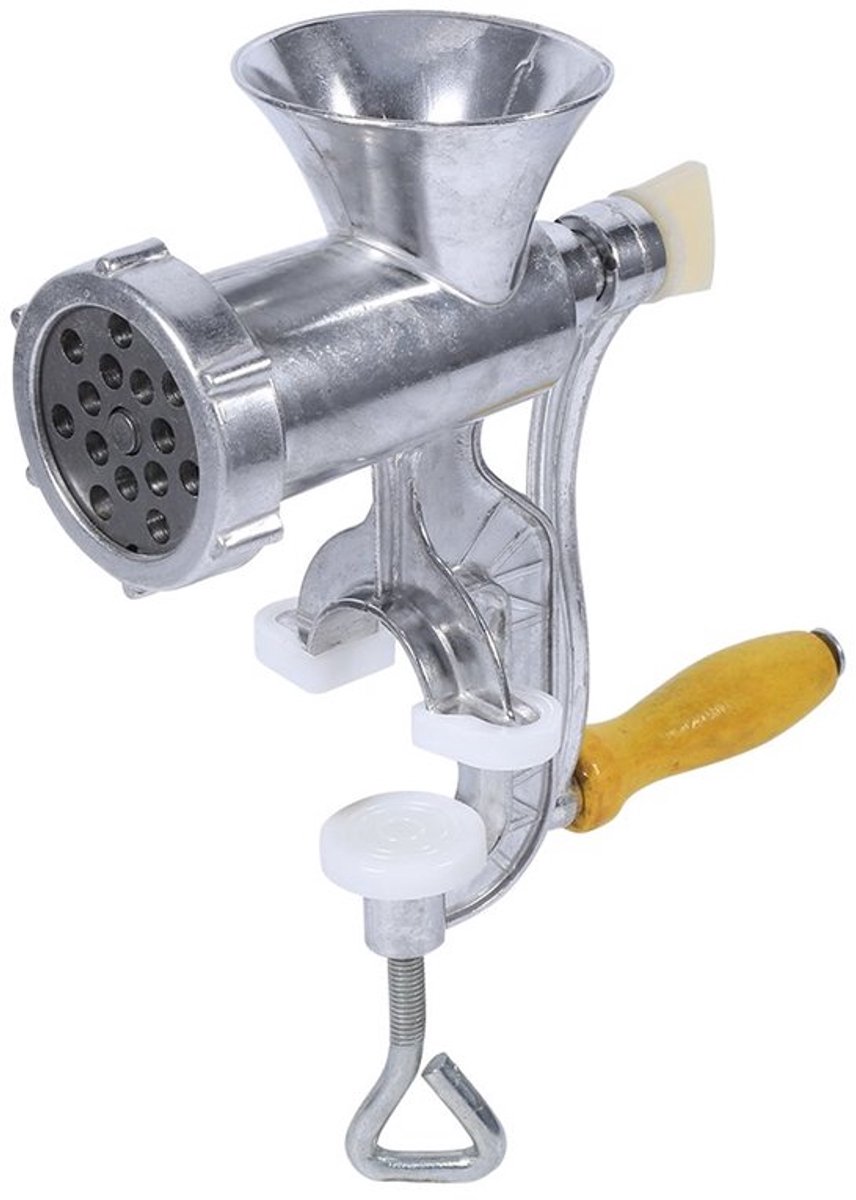Handmatige vleesmolen, vleesmolen van aluminiumlegering, multifunctionele keukenmachine voor vlees, het bereiden van gehakt, worstjes en koekjes, met verstelbare standaard