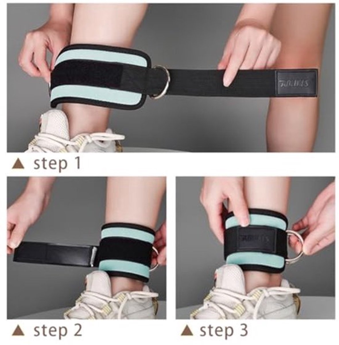 2 Stuks Ankle Chains - Gym Ankle Kabels - Verstelbaar 22-44 cm - Cyan