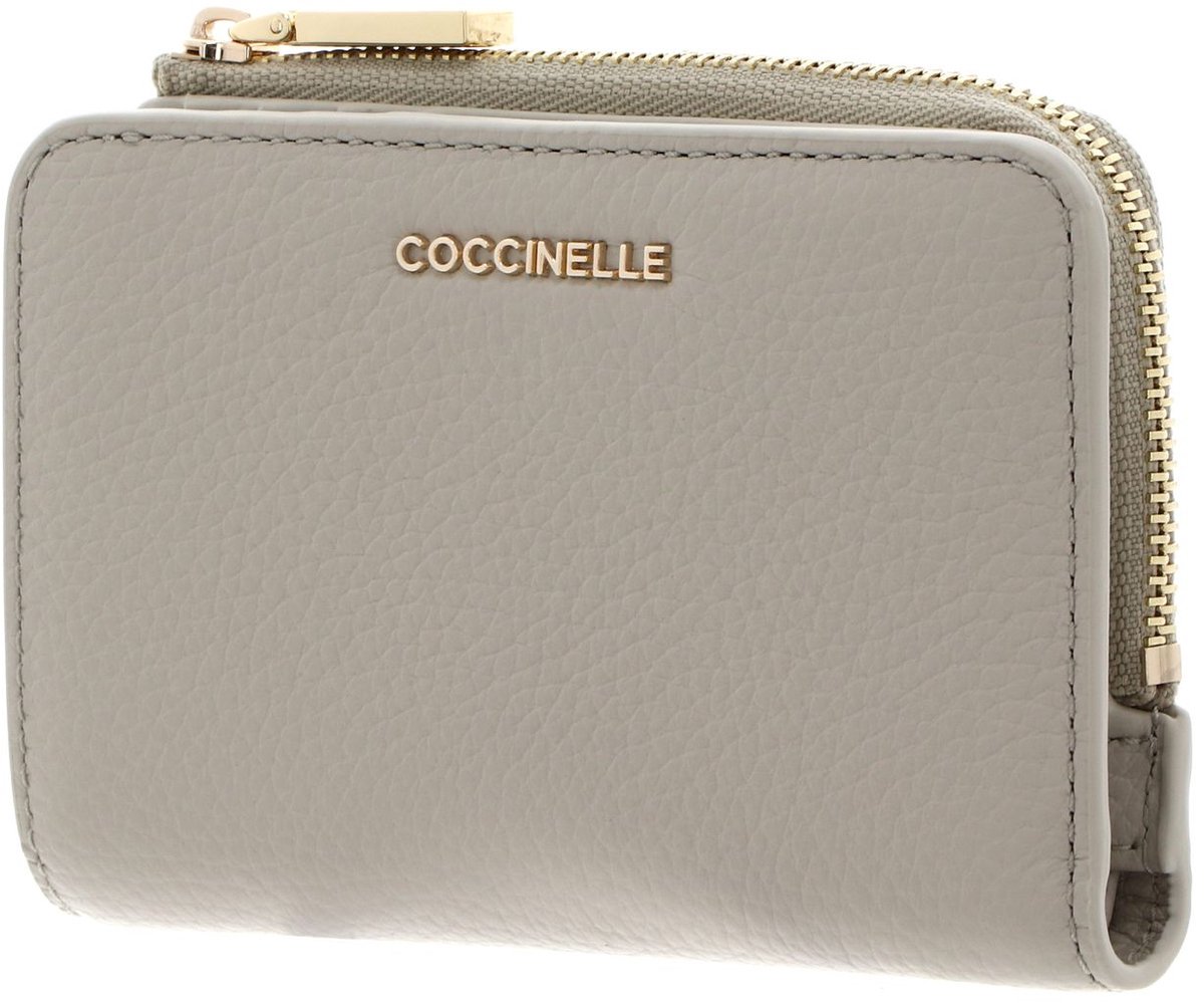 COCCINELLE Leren portemonnee Metallic Soft Wallet Eucalipto groengrijs