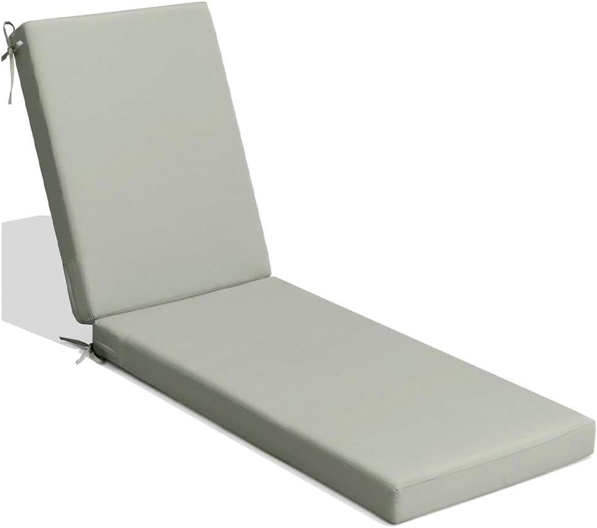 Ligstoelkussen - Buitenkussen Vervanging - Buiten Ontspannen - Waterdicht Polyester - 193 x 56 cm - Grijs