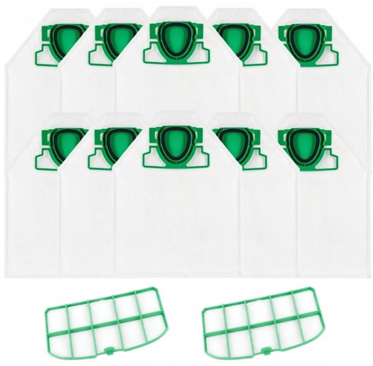 Stofzuigerzakken - 10 Stuks - Geschikt voor Vorwerk VK200 Afzuigstation - Met 2 HEPA-filters - Stofzak Accessoires