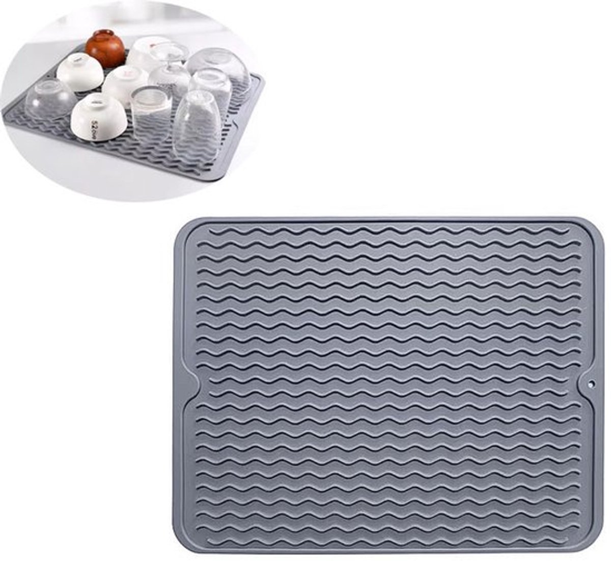 Gootsteenmat rechthoekig - gootsteenmat - gootsteenmatten-gootsteenmatje vierkant -30x40cm -gootsteen mat-spoelbakmat- Rubber mat beschermt de gootsteen -Spatwand - Afvoermat -Geschikt voor werkbladen en pottenrekken