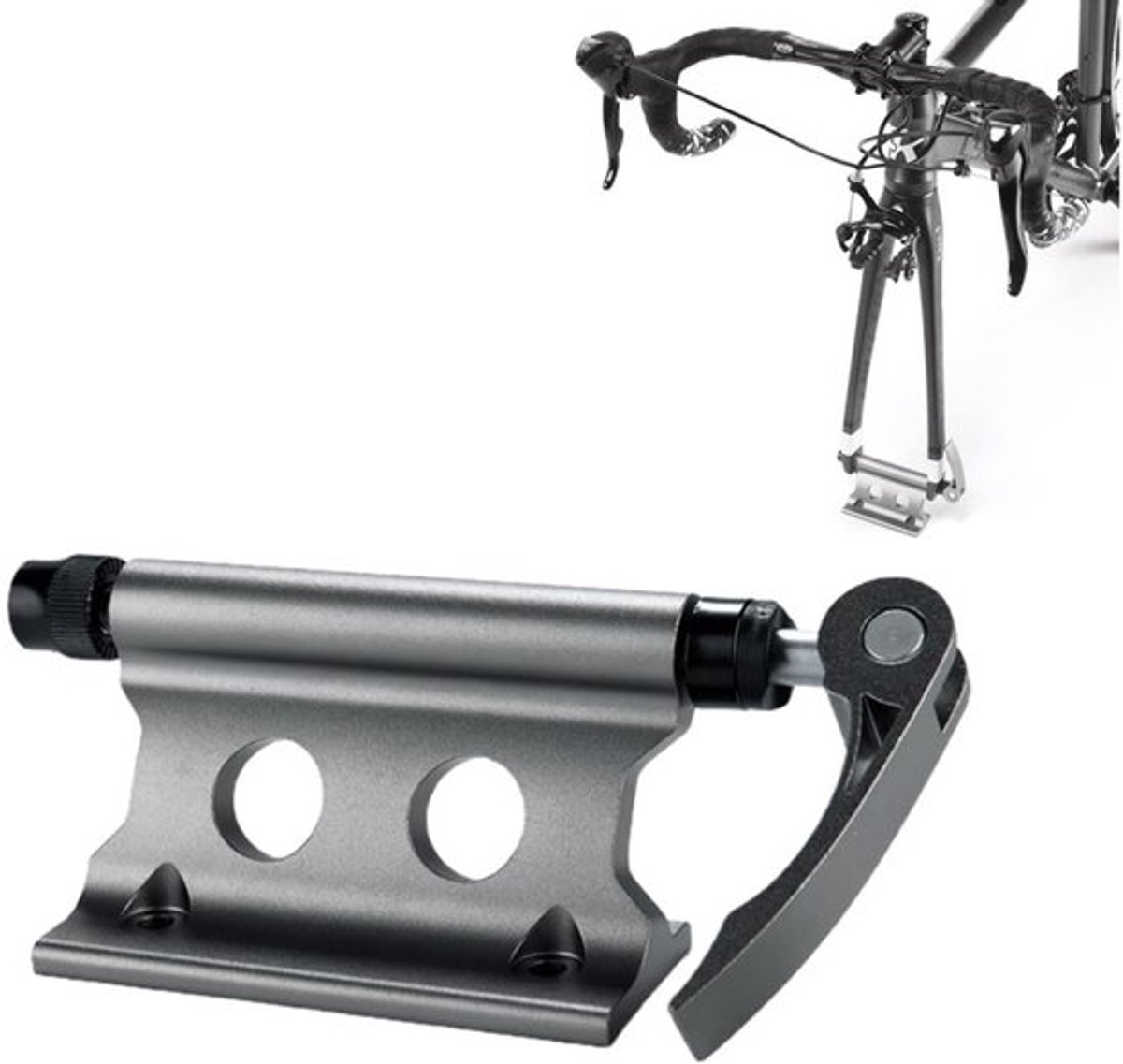 16.5*5.9*4 cm - Snelspanvorkhouder - voorvorkhouder voor voorwiel - voor eenvoudige installatie - Fietsendrager - Handige reisaccessoire - voor autotransport - Stabiele voorvorkklem - Fietsaccessoires - voor transport en opslag - zwart