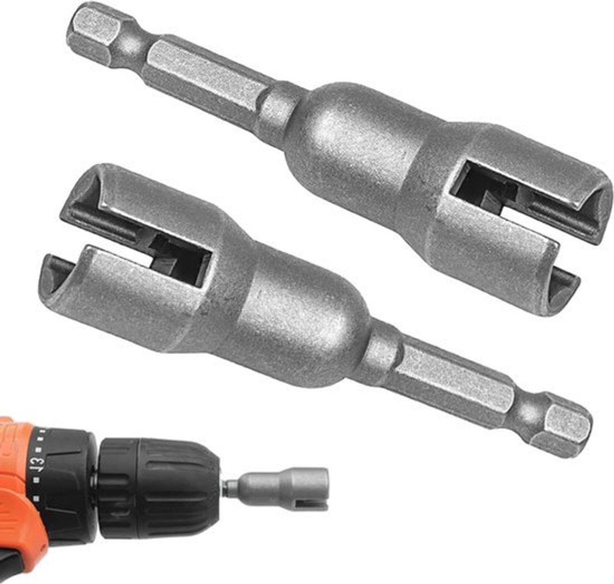 Schroevendraaierset 2 stuks - effectief gereedschap voor vleugelmoeren - stabiel staal - 1/4 inch zeskantschacht