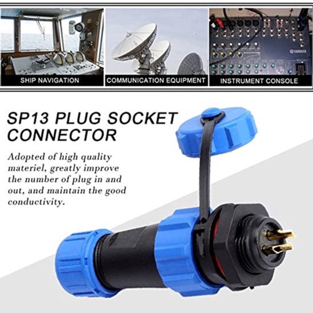 IP67 Waterdichte 2-pins Plastic Voeding Connector