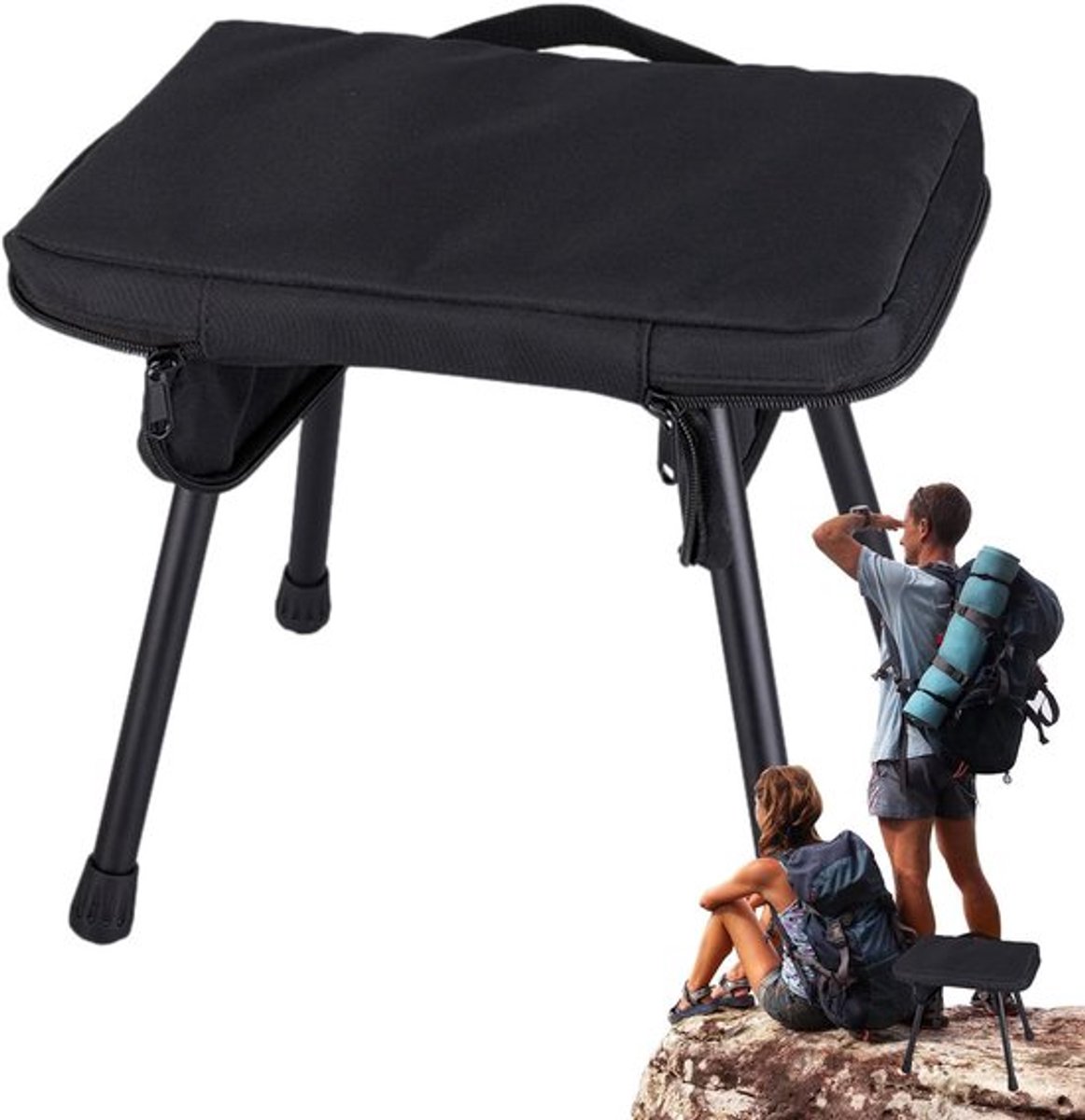 Campingstoel - Inklapbaar Visstoel - Vouwstoel - Compacte Vouwstoel voor Buitenactiviteiten zoals Picknick, Wandelen en Reizen - Geschikt voor Tuin, Camping en Festivals