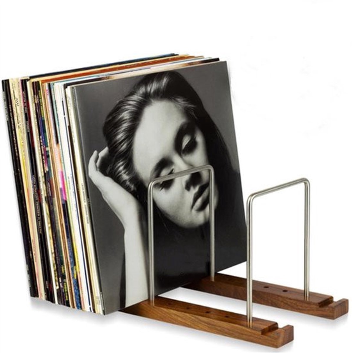 Opbergrek - LP Opbergsysteem - cd/dvd-opbergsystemen - cd rek - lp kast - Vinyl Houder - Walnoothout - Vinyl Opberg Systeem – LP Kast - Platenrek – LP Rek – Platenhouder - Vinyl Rek - Voor LP's, Boeken - Tijdschriften
