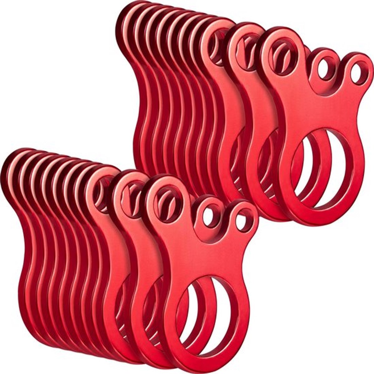 20-delige set trekkoordverstellers, tentspanners, touwverstellers, geschikt voor kamperen en wandelen in de buitenlucht, rood