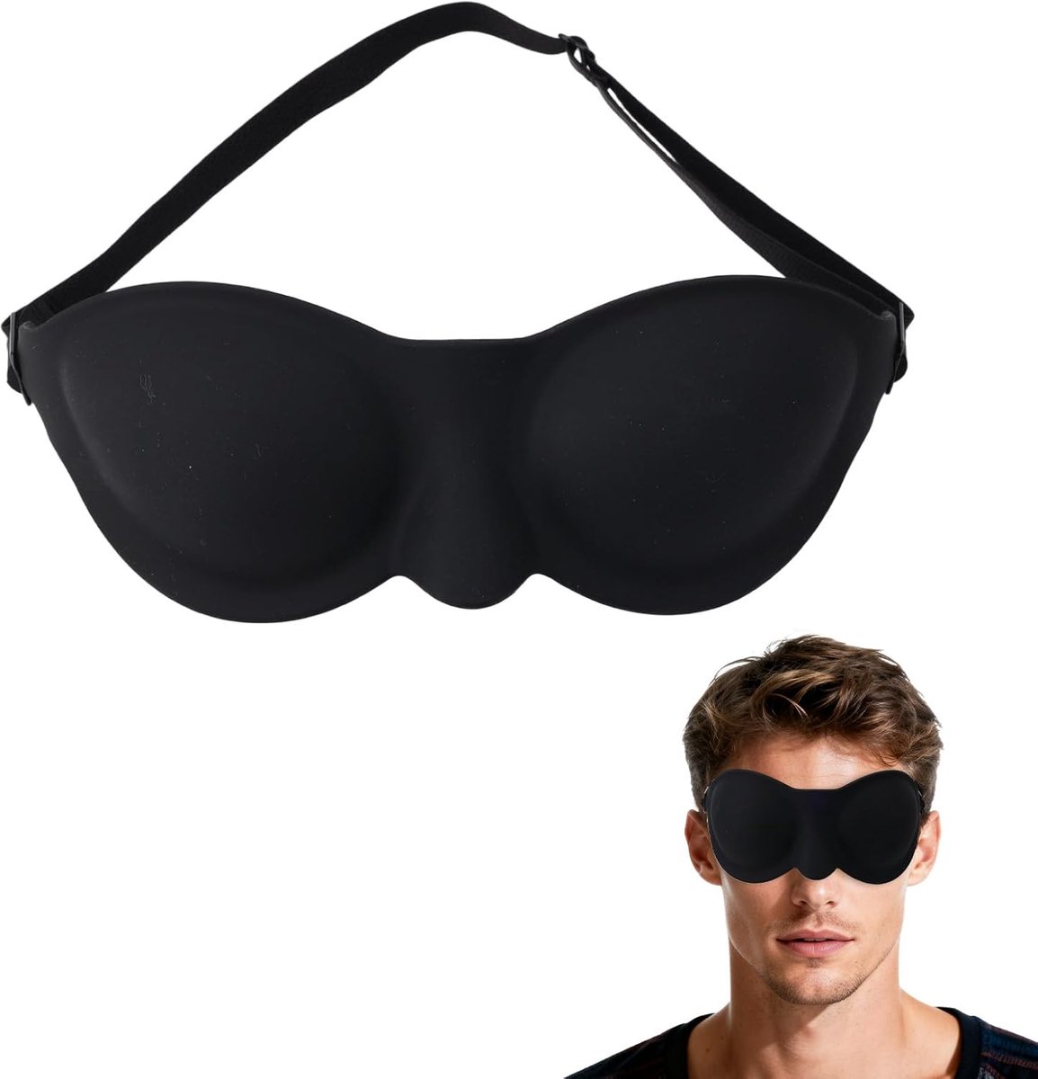 SnelShoppen - Moisture Chamber Glasses - Lichtgewicht en Comfortabel Silicone Hydratatie Slaapmasker - Voor Yoga, Meditatie, Naps en Insomnia - Zwart