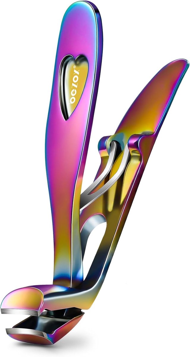 SnelShoppen - Ergonomische Nagelknipper voor Senioren - Hoekige Nagelknippers voor Dikke Nagels - Premium Stalen Nagelclippers met Vangbak voor Mannen