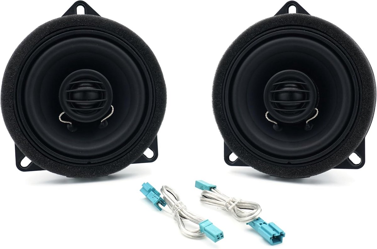SnelShoppen - 100mm Coaxiale 2-Weg Speakers voor BMW en Mini - Plug & Play Installatie met Geïntegreerde Tweeter - 80W Max Vermogen