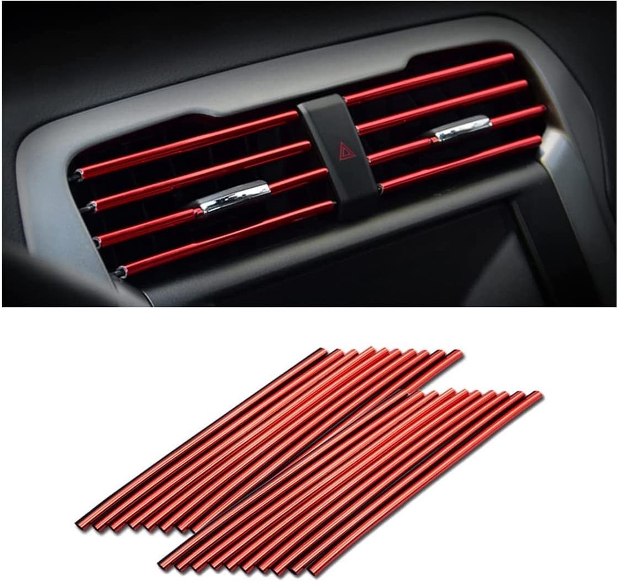 SnelShoppen - Pack van 20 Decoratieve Strips voor Airconditioning - Multi-Kleurige Ventilatie Grille Accessoires - Flexibel en Waterdicht PVC Rubber -