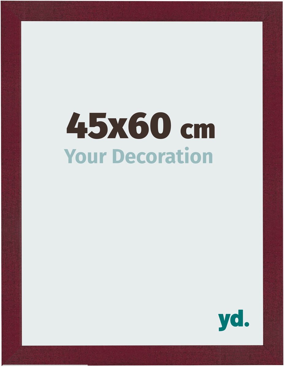 Your Decoration - Fotolijst 45x60 cm - MDF - Wijnrood Geveegd - Bologna