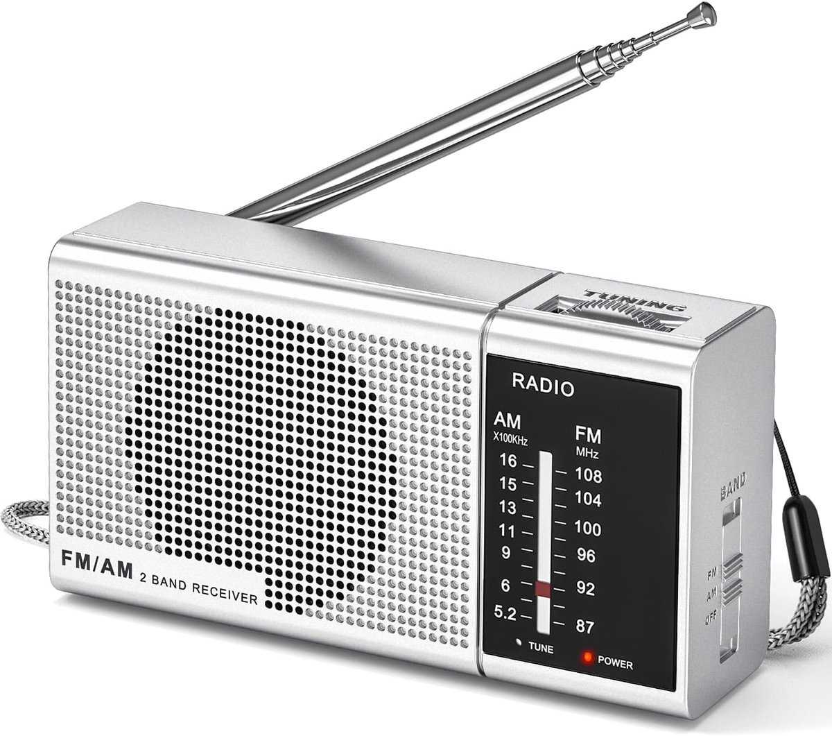 SnelShoppen - Draagbare FM/AM Radio – Mini Transistor Radio met Telescopische Antenne, DSP Anti-Interferentie, 130g Lichtgewicht voor Wandelen, Fietse