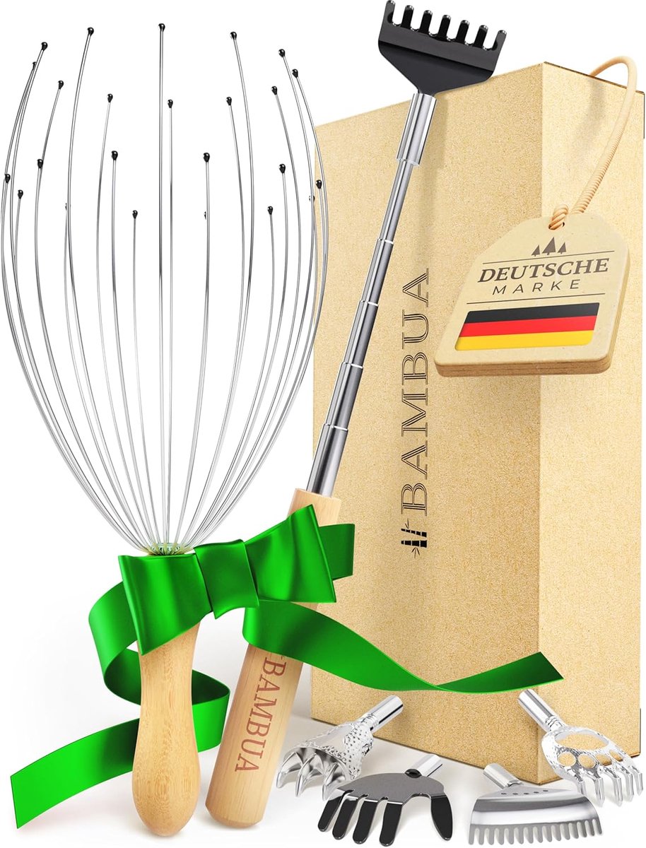 SnelShoppen - Head Massage Spinning & Back Scraper Set - 100% All-Inclusive Relaxatie Gift Set met 2 Ribbons - Perfecte Cadeaus voor Mannen en Vrouwen
