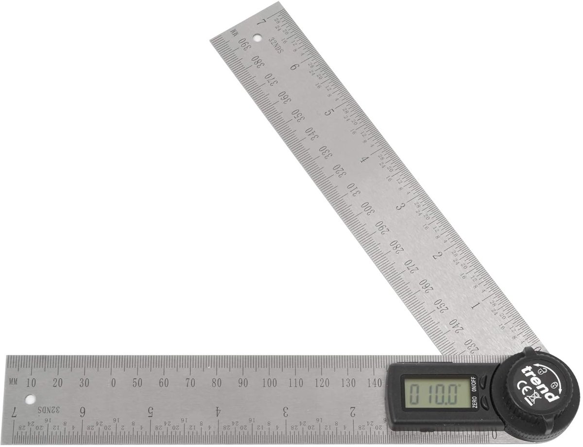 SnelShoppen - Digitale Hoekmeter 360° - Precisie Hoekmeter voor Houtbewerking en Klussen - 7 Inch LED Display - Ideaal voor Maten en Markeringen