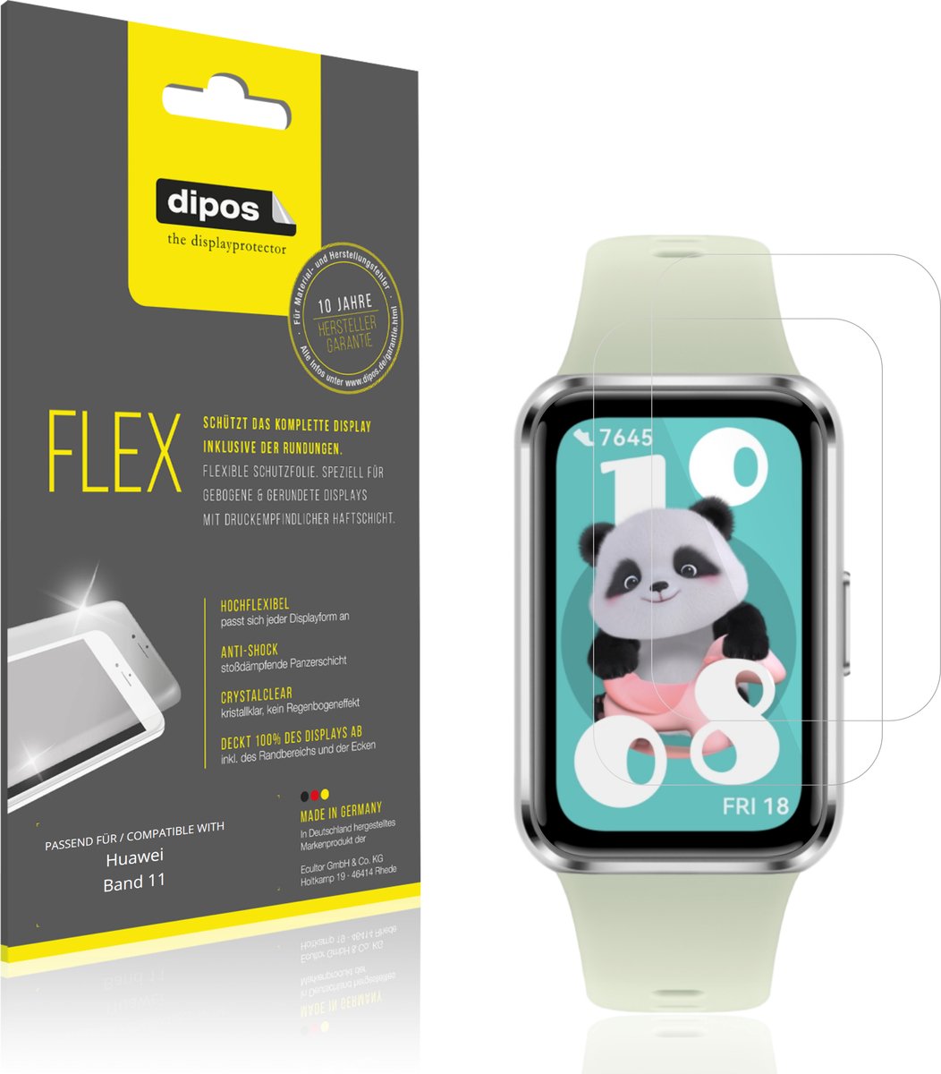dipos – 2x Beschermfolie geschikt voor Huawei Band 11 | 3D Full Cover Screenprotector | 100% Passend