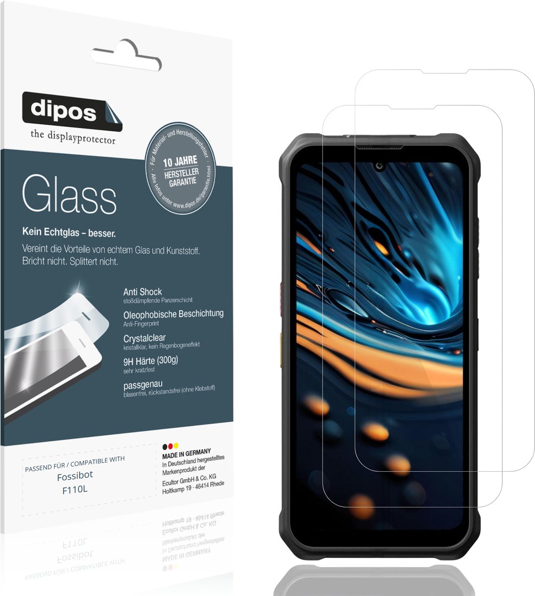 dipos – 2x Pantserfolie geschikt voor Fossibot F110L | 9H Screenprotector