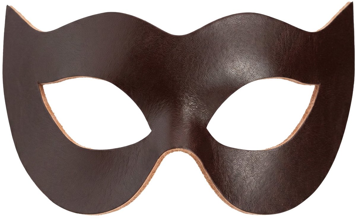 Colombina Spiona Bruine Venetiaanse Leren Masker