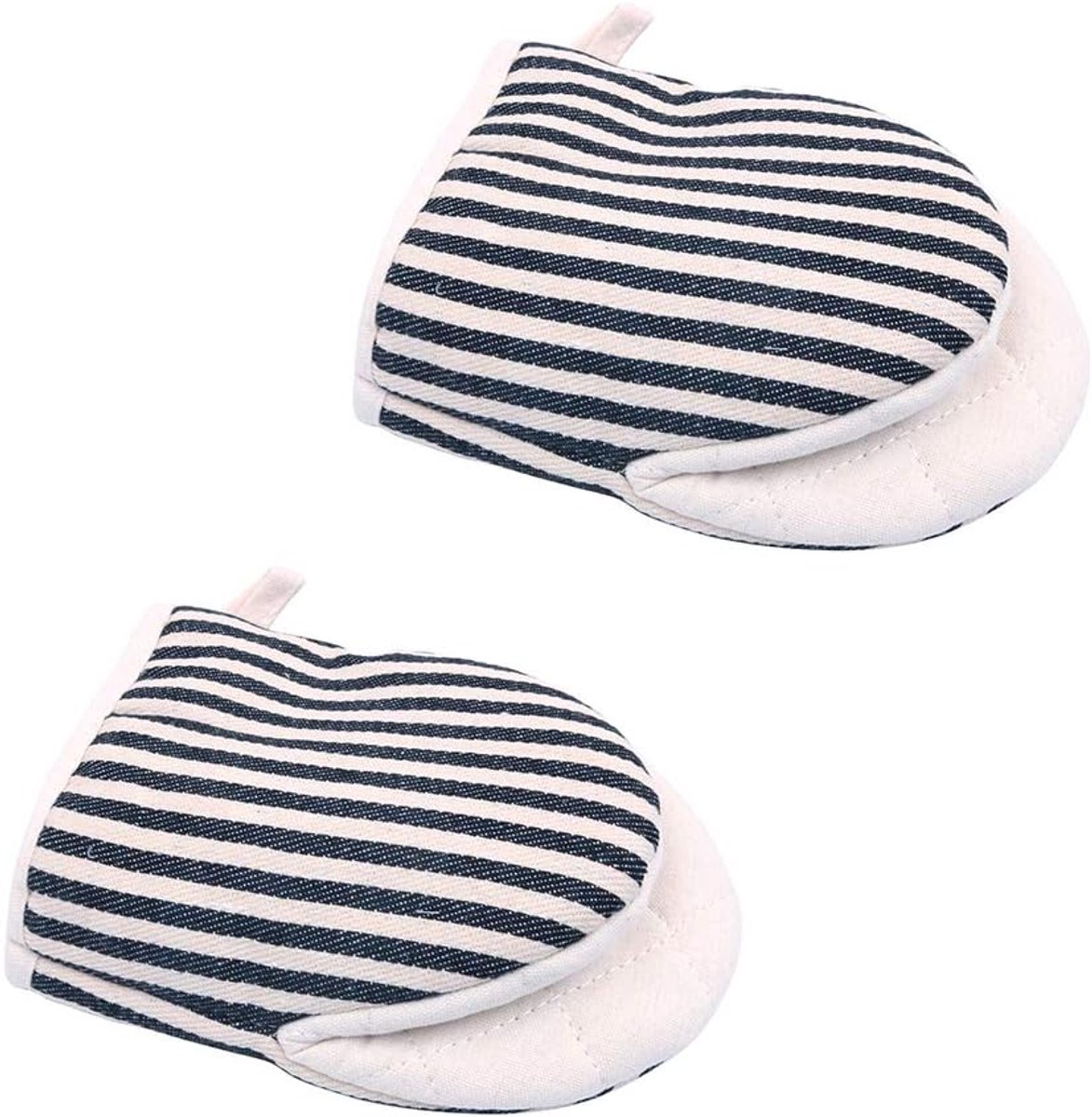 SnelShoppen - Mini Ovenwanten - Magnetronwanten - Pannenlap - Hittebestendig Katoen - Antislip - Eendenbekhandschoenen - Zwart - Keukenaccessoires