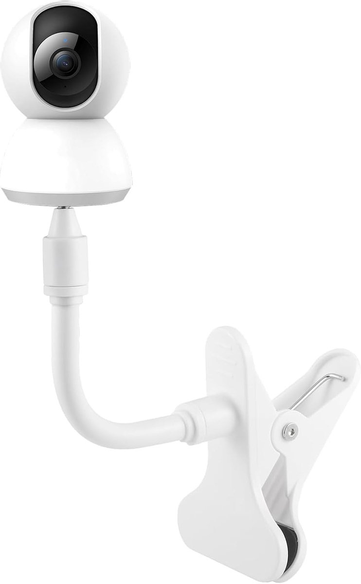 SnelShoppen - Flexibele Camerahouder voor Binnen en Buiten, Universeel, Babyfoon Houder, 1/4 Schroefinterface, Wit, 18 x 11,1 x 7,5 cm