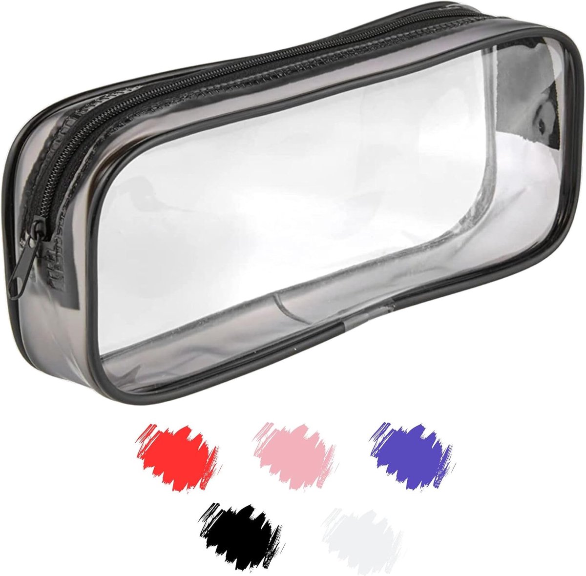 SnelShoppen - Transparant Etui voor Studenten - Hoogwaardig Waterdicht PVC Schrijfwarenetui - Duurzaam en Ruim - Perfect voor School, Kantoor en Tijde