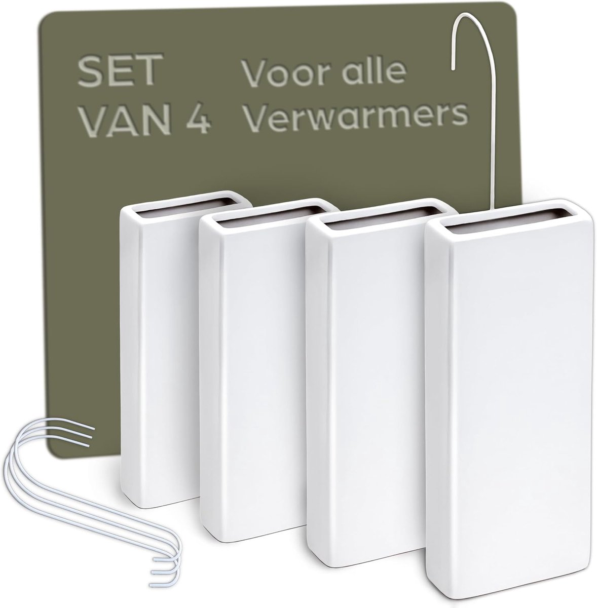 Set van 4 Keramische Luchtbevochtigers voor Radiator - Vochtigheidsregeling Zonder Stroom