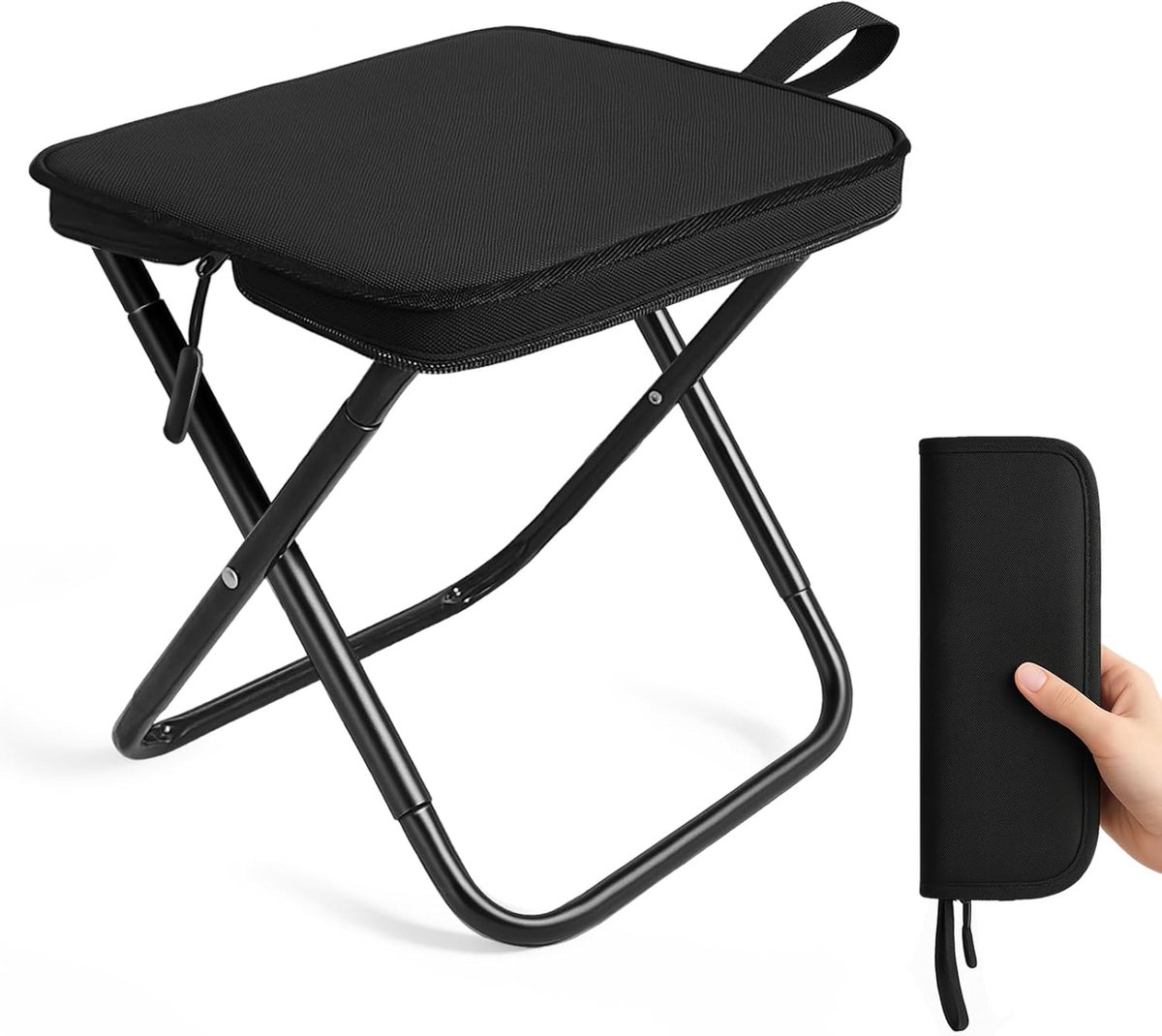 Thijox - Opvouwbare Kruk - Lichtgewicht Campingkruk van Staal - Draagvermogen 120 kg - Ideaal voor Vissen, Tuin, Camping en Strand - Compact en Handig