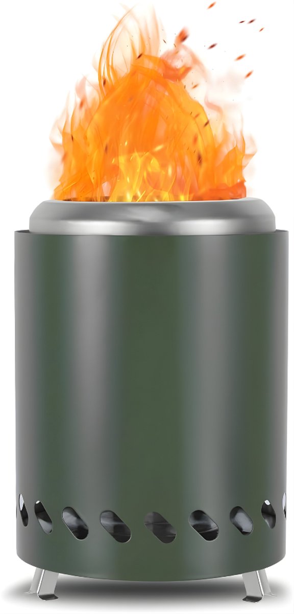 KIRA® Vuurkorf Voor Buiten - Roestvrijstalen Tafelhaard - Draagbaar Mini-Vuurvat - Groen - 14cm x 14cm x 20cm