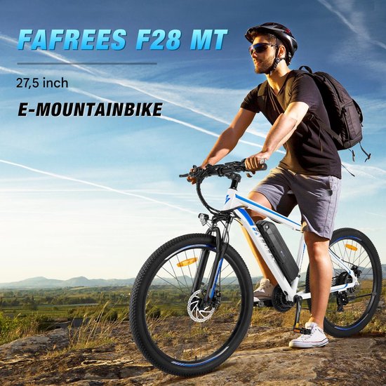 Fafrees 27,5 inch Elektrische Mountainbike - 250W Motor - Shimano 21 versnellingen - Mechanische Schijfremmen - Elektrische Fiets– Roestbestendige aluminiumlegering - 15AH –IPX4 Stadsfiets –Trekkingfiets –Blauw van FAFREES — afbeelding 5