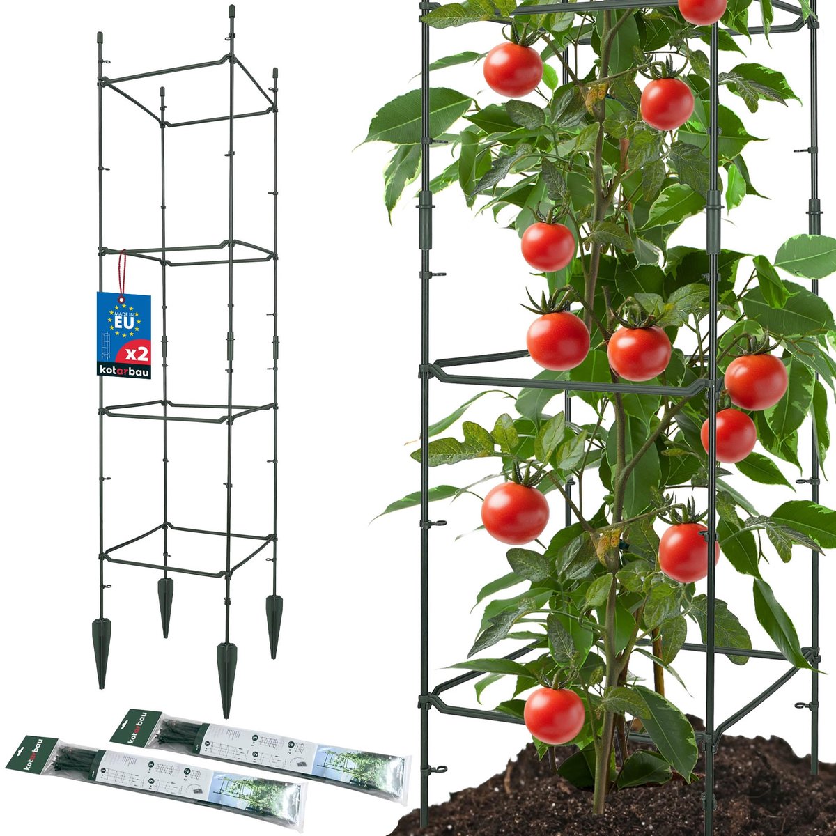 KOTARBAU 2 Stuks Plantensteun, Klimplantensteun, Plantengeleider 29x29x120cm