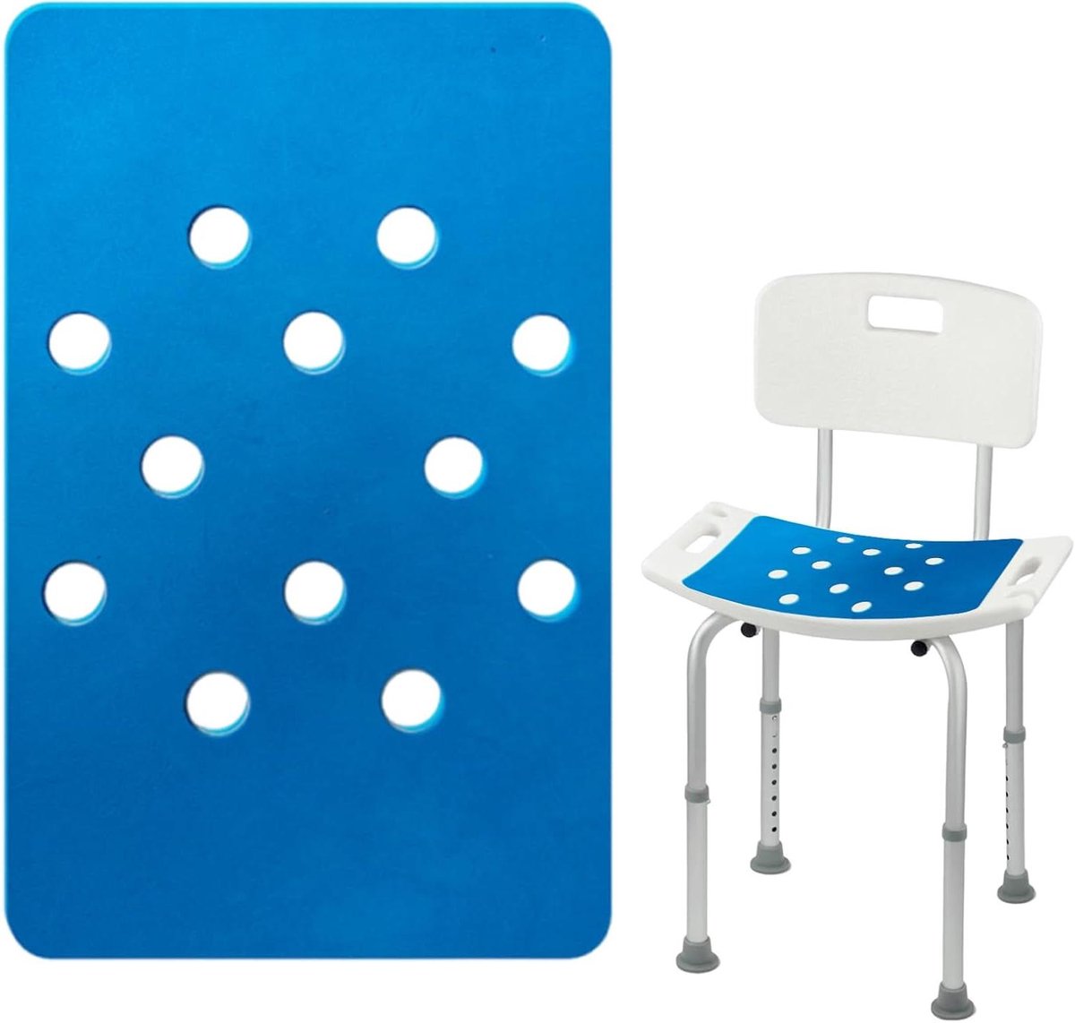 Douchekussen - Badstoel Mat - Veilig Douchen - Vochtbestendige Grip - 35x24cm - Grijs