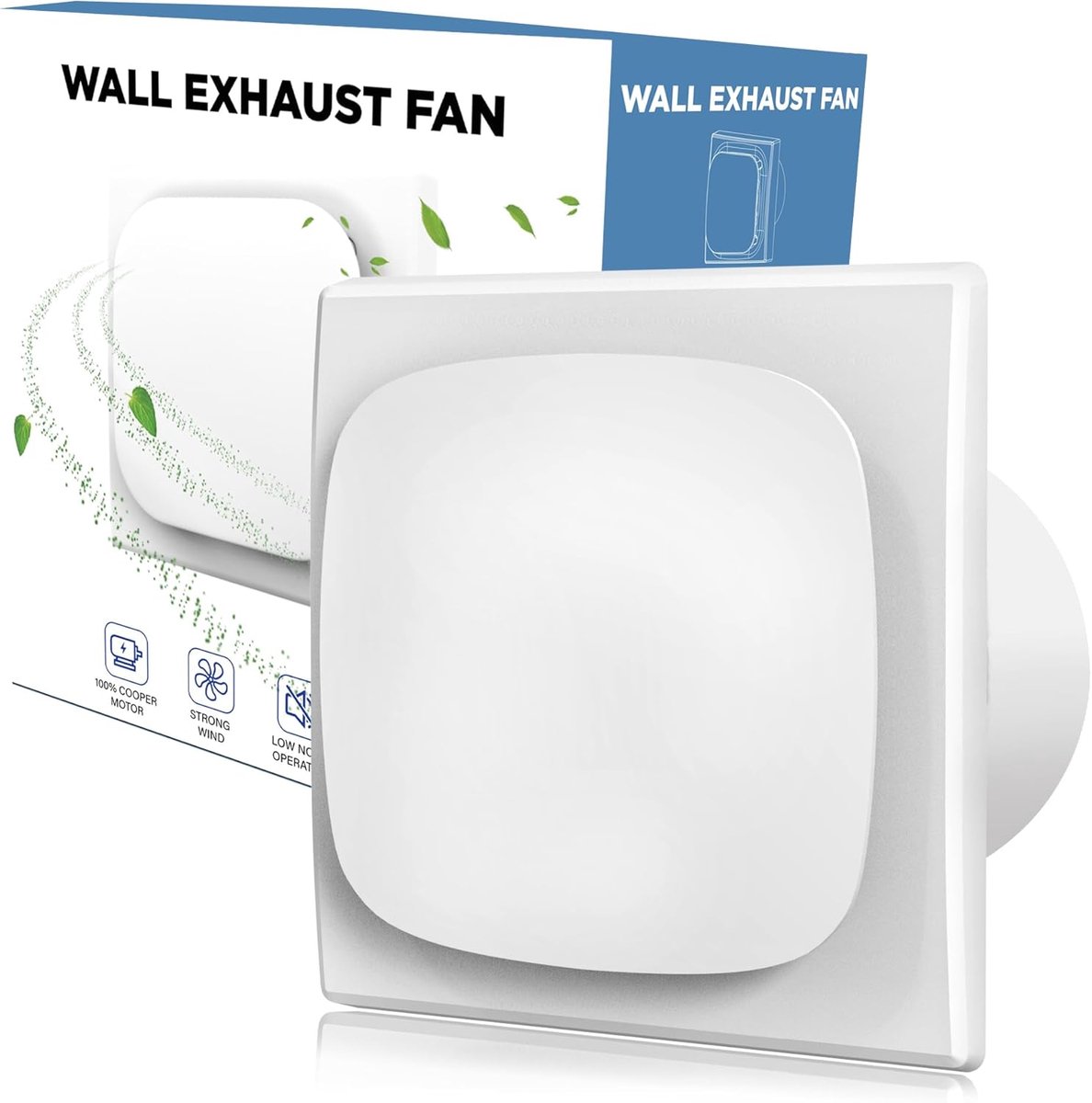 SnelShoppen - Stille Badkamer Ventilator 100 mm met EU Plug, Lage Energieconsumptie, Corrosiebestendig ABS, Ideaal voor Badkamer, Keuken, Garage, Keld