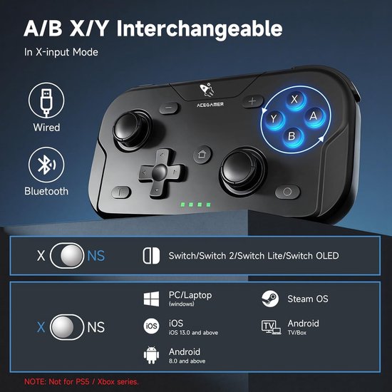 Mini Game Controller - Draadloze Joystick - Mobiel Gamers - 6-assige Gyrosensor - Compact Formaat - Zwart van MINI — afbeelding 2