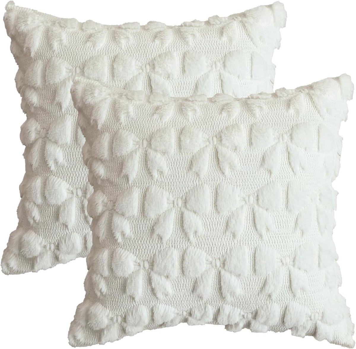 SnelShoppen - 2x Cushion Cover 45x45 cm - Cream Witte Aesthetic Kussenslopen voor Minimalistische Kamerdecoratie - Hoogwaardige Kussenslopen voor Slaa