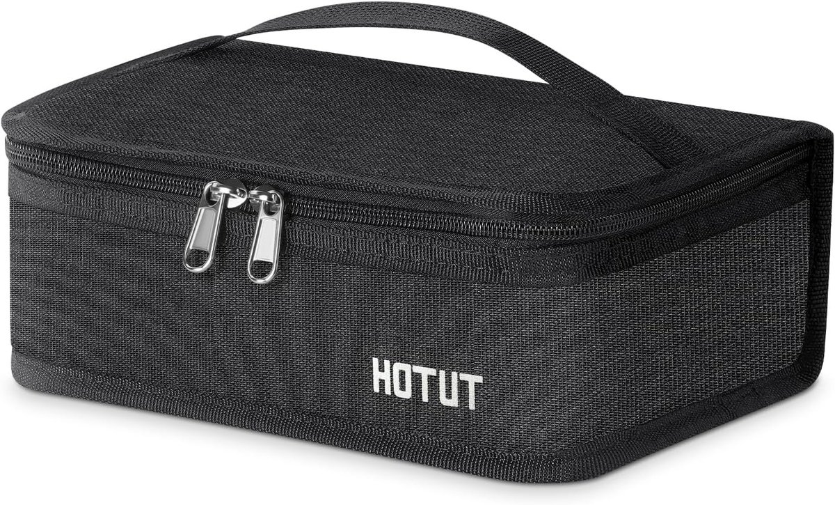 SnelShoppen - Insulated Lunch Bag, Vouwbare Koeltas met Handvat, Compacte Picknicktas voor Werk en School, Zwart, Duurzaam en BPA-vrij, Ideaal voor Ma