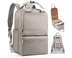 SnelShoppen - Vrouwen Rugzak 40x20x25 cm - Waterdichte Reistas - Handbagage voor Vliegtuig - Casual Laptop Rugzak voor 14 Inch Laptop - Khaki
