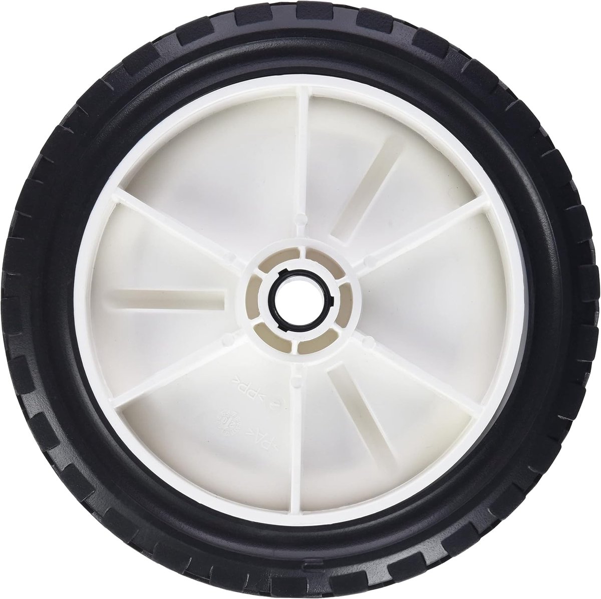 SnelShoppen - Zwart 175mm Plastic Wiel met 14mm As, Ideaal voor Tuin, Fietsen, Vrije Tijd, Vervoer, Meubels, Vervangend Onderddeel
